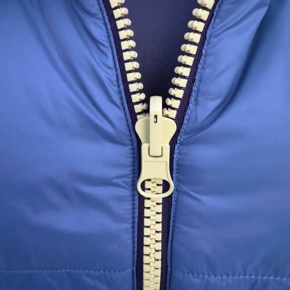 Anatomie Vest Lennon Cropped Puffer Peacock Navy Zipper Reversible Size M - Picture 7 of 10